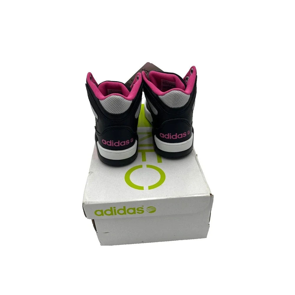Adidas Neo Kids High Top Sneakers Size 11K Style BB9TIS K Black Gray Pink White - Picture 2 of 5